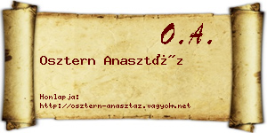 Osztern Anasztáz névjegykártya